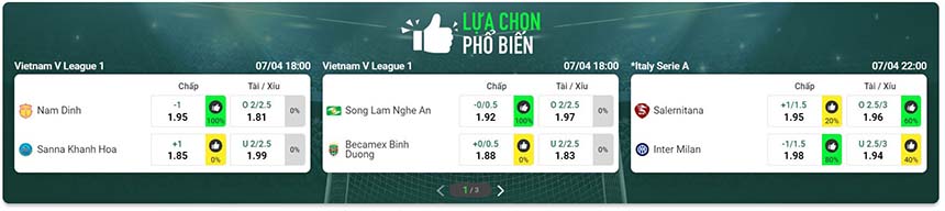 Kèo bóng đá trực tuyến V9bet Kèo bóng đá trực tuyến V9bet